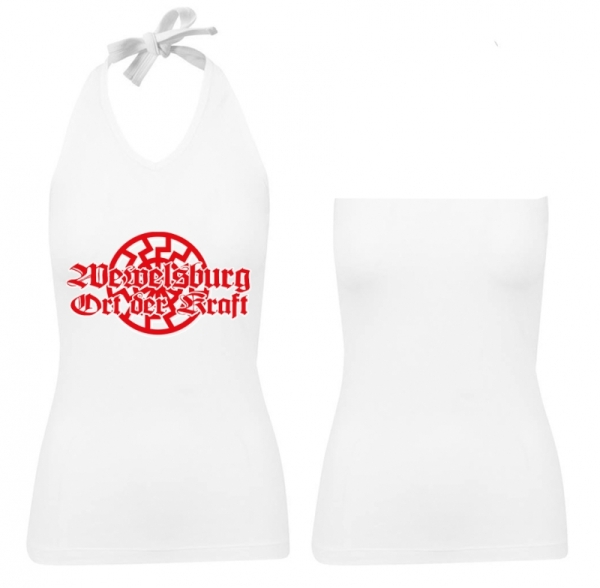 Frauen Neckholder Top - Wewelsburg - Motiv 3 - weiß Frauen Neckholder Top - Wewelsburg - Motiv 3 - weiß
