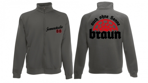 Stehkragen-Jacke - Sonnenstudio 88 - grau Stehkragen-Jacke - Sonnenstudio 88 - grau