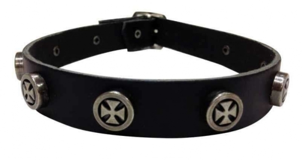 Lederhalsband - Eisernes Kreuz - Motiv 2 Lederhalsband - Eisernes Kreuz - Motiv 2