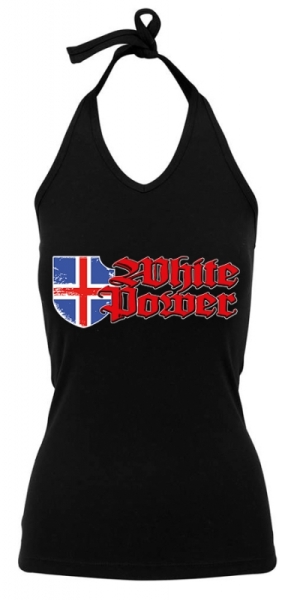 Frauen Neckholder Top - White Power - Island Frauen Neckholder Top - White Power - Island