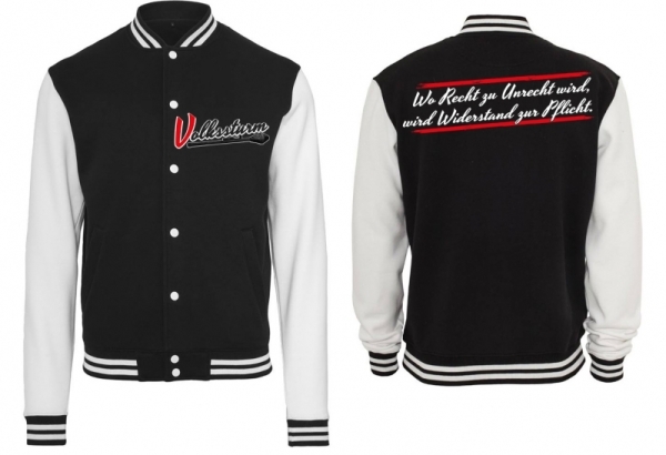 Frauen College Jacke - schwarz/weiß - Volkssturm Frauen College Jacke - schwarz/weiß - Volkssturm