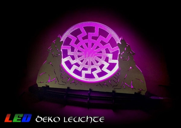 LED Deko Leuchte - Schwarze Sonne