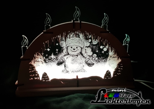 Lichterbogen LED - Foto - Schneemann - MINI