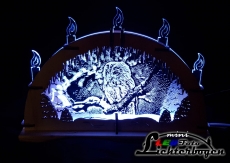 Lichterbogen LED - Foto - Eule im Winter - MINI