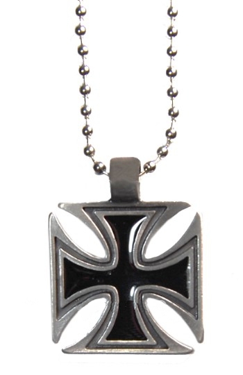 Halskette - Eisernes Kreuz - mit Kugelkette