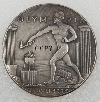 Medallie - Olympia 1936 - BERLIN - silbern - Sammleranfertigung