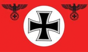 Fahne - Deutschland - Rot mit Kreis, EK & Reichsadler (243)