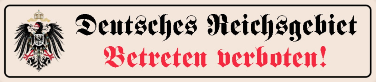 Blechschild - 10x45cm - Deutsches Reichsgebiet - Betreten verboten