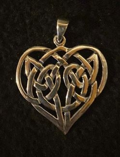 Silber Kettenanhänger - keltisches Herz