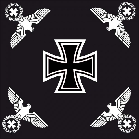 Fahne - 120x120 - Eisernes Kreuz mit vier Reichsadlern - schwarz (68)