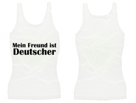 Frauen Top - Mein Freund ist Deutscher - weiss Frauen Top - Mein Freund ist Deutscher - weiss