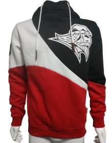 Premium Kapuzenpullover - Warrior - schwarz-weiß-rot