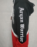 Premium Kapuzenpullover - Warrior - schwarz-weiß-rot