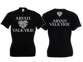 Frauen T-Shirt - Aryan Valkyrie - keltisches Herz - schwarz/weiß Frauen T-Shirt - Aryan Valkyrie - keltisches Herz - schwarz/weiß