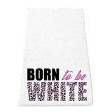 Handtuch - Born to be white - Leopard - schwarz/pink