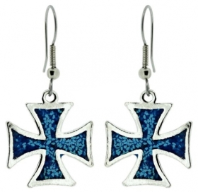 Ohrringe - Eisernes Kreuz - blau Ohrringe - Eisernes Kreuz - blau