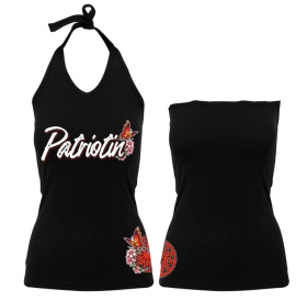 Frauen Neckholder Top - Patriotin - schwarz/rot Frauen Neckholder Top - Patriotin - schwarz/rot