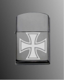 Sturmfeuerzeug - Chrom - Eisernes Kreuz gerade