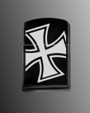 Sturmfeuerzeug - schwarz - Eisernes Kreuz - Schräg