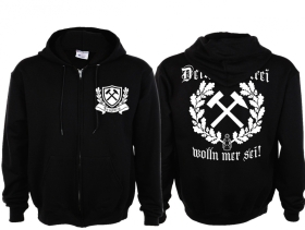 Frauen Kapuzenjacke - Arzgebirg - Deitsch und Frei wolln mer sei! - Erzgebirge - Motiv 1 Frauen Kapuzenjacke - Arzgebirg - Deitsch und Frei wolln mer sei! - Erzgebirge - Motiv 1