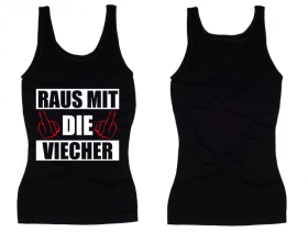 Frauen Top - Raus mit die Viecher - schwarz Frauen Top - Raus mit die Viecher - schwarz