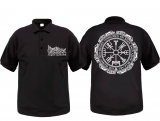 Polo-Shirt - Warrior - Vegvisir - Motiv 1 - schwarz/weiß