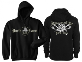 Kapuzenpullover - Warrior - North Land - Axmen - Motiv 2 - schwarz