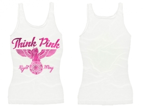 Frauen Top - Think Pink - Right Wing - weiß Frauen Top - Think Pink - Right Wing - weiß