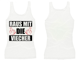 Frauen Top - Raus mit die Viecher - weiß Frauen Top - Raus mit die Viecher - weiß
