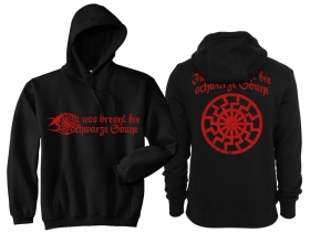 Kapuzenpullover - In uns brennt die Schwarze Sonne - schwarz/rot Kapuzenpullover - In uns brennt die Schwarze Sonne - schwarz/rot