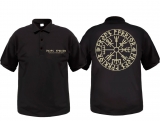 Polo-Shirt - Warrior - Vegvisir Runenschrift - schwarz/beige