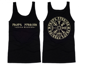 Muskelshirt/Tank Top - Warrior - Vegvisir Runenschrift - schwarz/beige