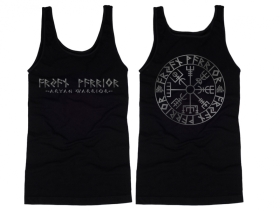 Muskelshirt/Tank Top - Warrior - Vegvisir Runenschrift - schwarz/silber