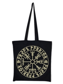 Stoffbeutel - Aryan Warrior - Vegvisir - schwarz/beige