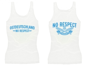 Frauen Top - Ostdeutschland - No Respect - weiß/blau Frauen Top - Ostdeutschland - No Respect - weiß/blau