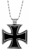 Halskette - Eisernes Kreuz - groß - mit Kugelkette