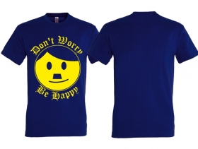 Frauen T-Shirt - Nettes Gesicht - Dont worry be happy - blau Frauen T-Shirt - Nettes Gesicht - Dont worry be happy - blau
