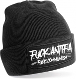 Mütze - BD - Fuck Antifa - Fuck Communism - schwarz/weiß