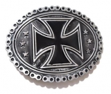 Gürtelschnalle - Eisernes Kreuz - schwarz - oval