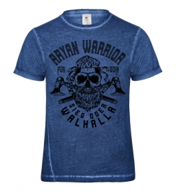 T-Hemd - Used Look - Warrior - Für Odin - blau