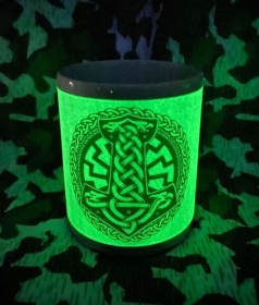 Leuchttasse - Thors Hammer mit Schwarzer Sonne