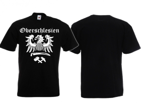 Frauen T-Shirt - Oberschlesien mit Adler - schwarz Frauen T-Shirt - Oberschlesien mit Adler - schwarz