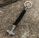 Schlüsselanhänger - Thors Hammer - Paracord - 15cm - schwarz