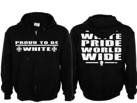 Frauen Kapuzenjacke - Proud to be White - schwarz/weiß Frauen Kapuzenjacke - Proud to be White - schwarz/weiß