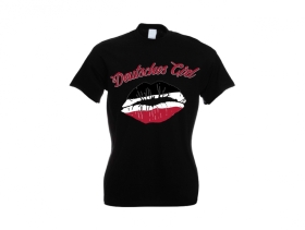 Frauen T-Shirt - Knutschmund - Deutsches Girl - schwarz Frauen T-Shirt - Knutschmund - Deutsches Girl - schwarz