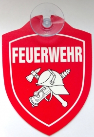 Schild mit Saugnapf - Feuerwehr Schild mit Saugnapf - Feuerwehr