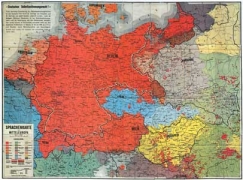 Bildwandkarte - Sprachenkarte von Mitteleuropa - Deutsche Siedlungsgebiete