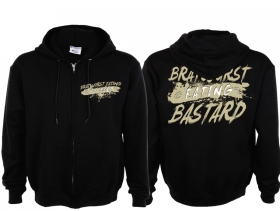 Frauen Kapuzenjacke - Bratwurst eating Bastard - schwarz/beige Frauen Kapuzenjacke - Bratwurst eating Bastard - schwarz/beige