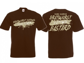 Frauen T-Shirt - Bratwurst eating Bastard - braun/beige Frauen T-Shirt - Bratwurst eating Bastard - braun/beige