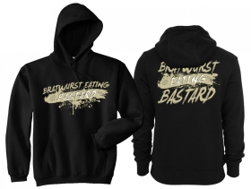 Frauen Kapuzenpullover - Bratwurst eating Bastard - schwarz/beige Frauen Kapuzenpullover - Bratwurst eating Bastard - schwarz/beige